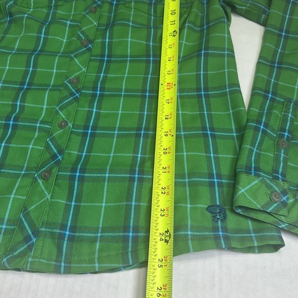Mountain Hardwear Green Plaid Light Flannel Long Sleeve Button Down Women Size 8 - Picture 14 of 14